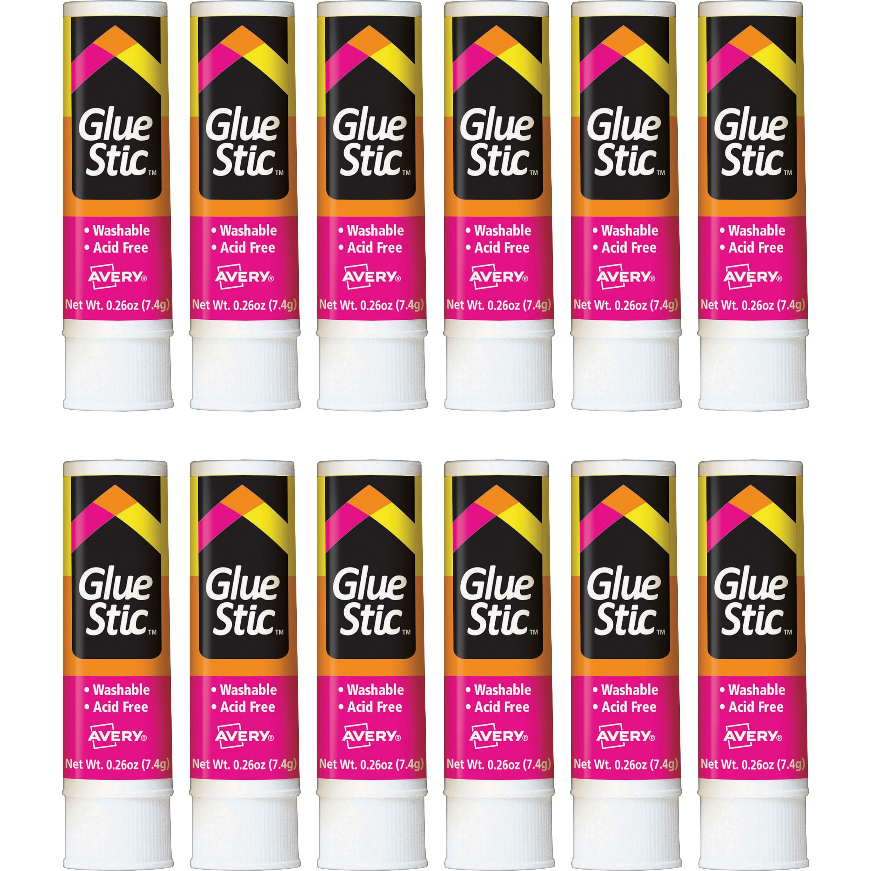 Avery® Glue Stic - 0.26 fl oz - 12 / Box - White | Bundle of 5 ...