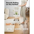 thumbnail image 3 of 3 Tier Rolling Cart with Table Top, White Utility Cart with Wheels & 4 Hooks for Home Storage and Organization, 3 of 4