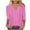 Hot Pink, variant on Ashirexll Ladies Tops and Blouses, Short Sleeve Tops for Women, Fashion Casual Printed 3/4 Sleeve V-neck Top
