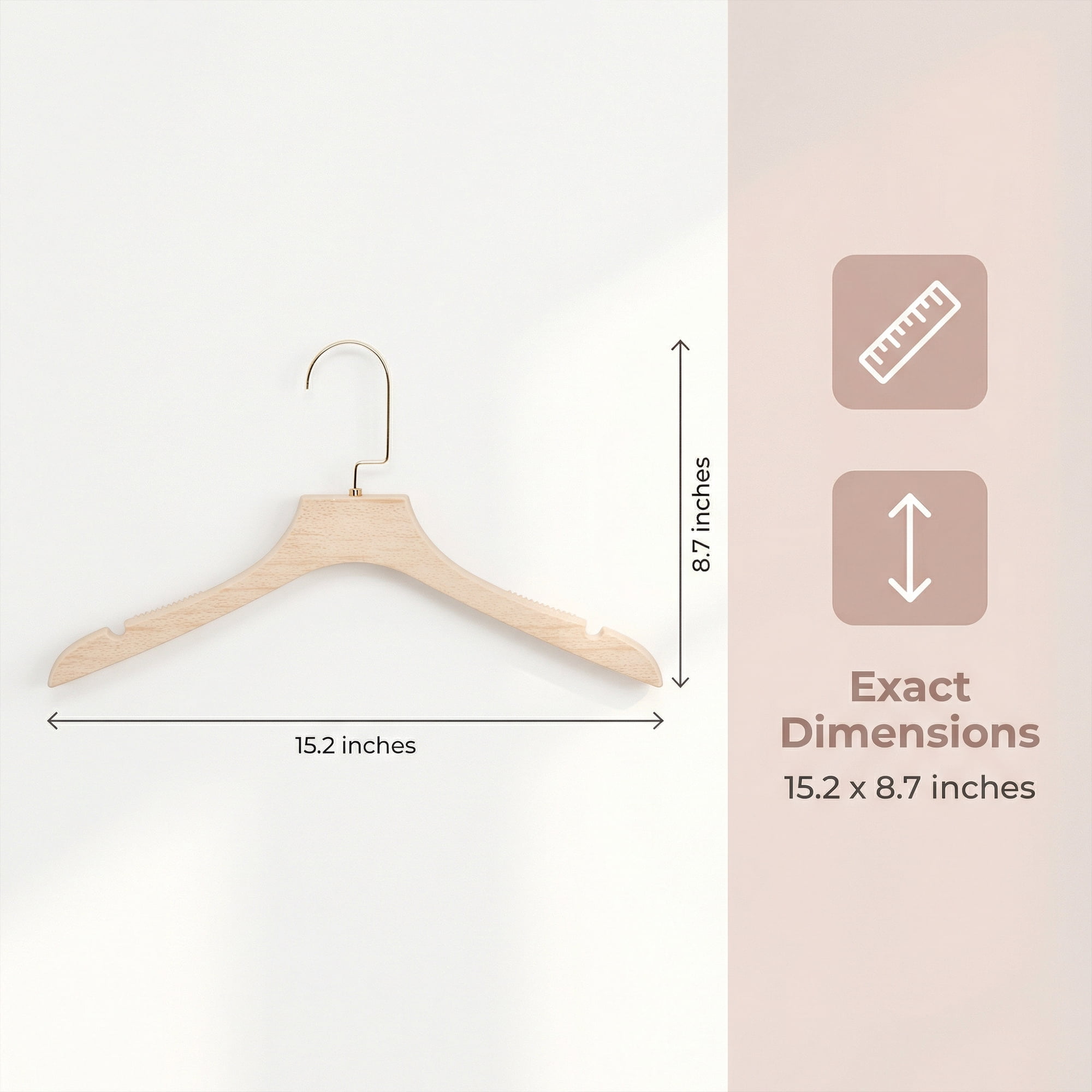 Unique Bargains 2Pcs Plastic Durable Space Saving Nonslip Hangers Beige 15.2x8.7inch