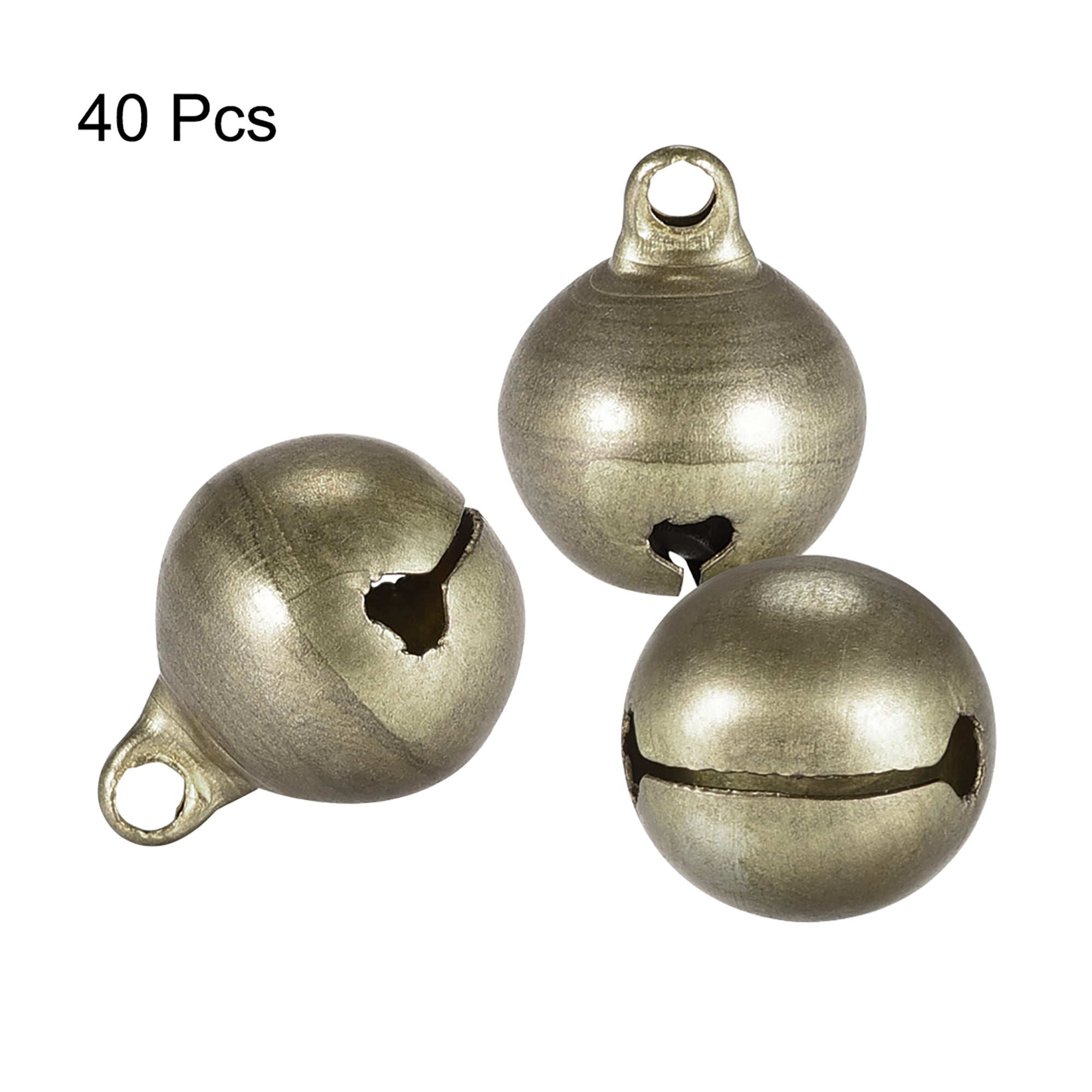 0.55 Inch 60pcs sourcing map Jingle Bells Craft Copper Bells Bulk DIY Bells for Pet Christmas Festival Decoration Party Home Bronze