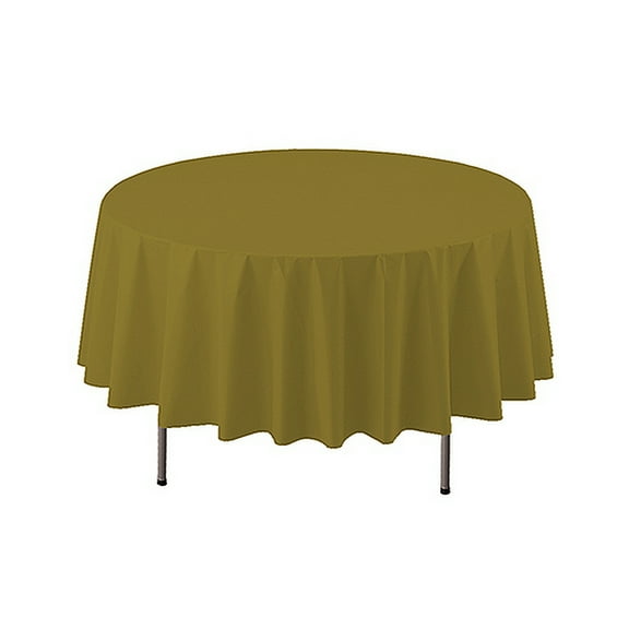 1 - Party Essentials 84" Round Valumost Table Covers - Metalic Gold