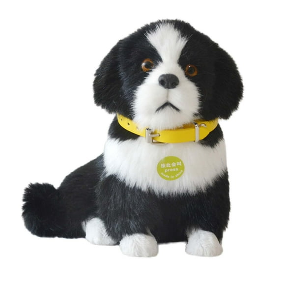 Cachorro Eléctrico, Animales de Peluche, Compañero Creativo, Muñeco de Peluche, Juguete Electrónico para Mascotas para Decoración de Habitación de Niñ negro