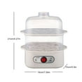thumbnail image 2 of CARRFA 2-Layers Electric Egg Cooker, Portable Multifunctional 6-Egg Cooker, Electric Vegetable Steamer for Cooking, Dishwasher Safe (White), 2 of 10