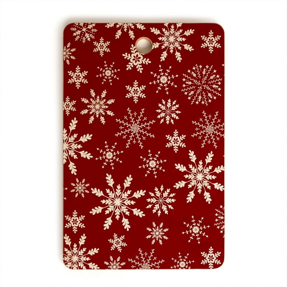 Society6 Iveta Abolina Silent Night Red Rectangular Cutting Board