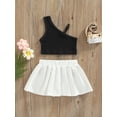 thumbnail image 2 of Kids Girls Skirt Set, Sleeveless Camisole with Pleated Elastic Waist Skirt Summer Casual Outfit, 2 of 9
