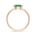 thumbnail image 2 of ANGARA Natural Oval 1.1 ct Emerald Off-Centered Solitaire Ring With Diamonds in 14K Rose Gold for Women (Size-8x6mm) | May Birthstone, Anniversary, Jewelry Gift for Women | Natural Emerald Ring, 2 of 10