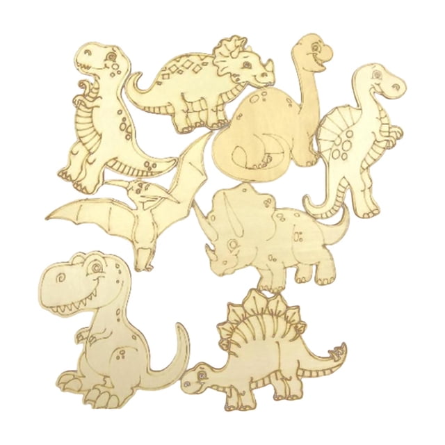 Recortes de dinosaurios de madera Fichas de dinosaurios de madera para pintar Accesorio Graffiti Hogar sin cuerda
