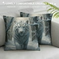 thumbnail image 3 of COMIO  Tiger Farmhouse Oblong Rectangle Throw Pillow Case White Siberian Tiger Cushion Cove, 3 of 5