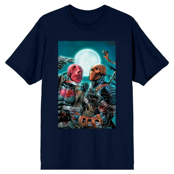 Batman Red Hood and Deathstroke Battle Men's Black T-shirt