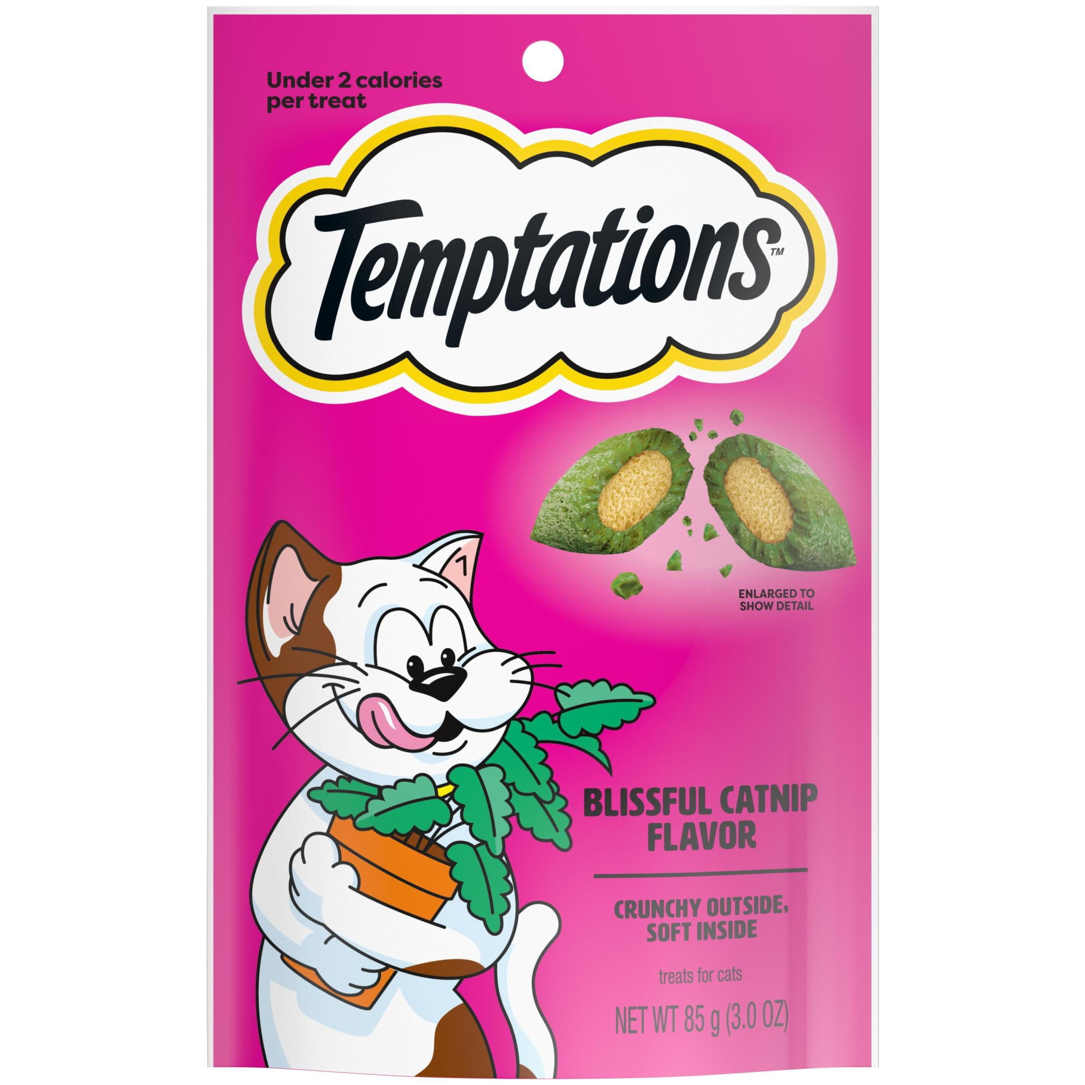 (12 pack) Temptations Classic Blissful Catnip Flavor Crunchy And Soft Treats For Cats, 3 Oz Pouch