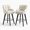 Off-white, variant on Strundghti 360° Swivel Counter Stool with Padded Back and Armrests, PU Leather Seat on Matte Black Solid Wood Legs, Footrest Ring Bar Chair for Kitchen Island, Home Bar, Cafe and Dining Space, Black