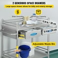 thumbnail image 5 of KFFKFF Laboratory Service Trolley, Dual-Tiered Stainless Steel Mobile Cart, Medical Trolley with Pair of Drawers, Dental Serving Cart with Locking Casters and Single Pail, Suitable for Labs, 5 of 9