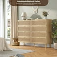 thumbnail image 6 of Ataucjin 8 Drawer Dressers for Bedroom, Rattan Dresser with Deep Drawers, Large Chest of Drawers for Closet with Wide Top, Long Wooden Dresser for Living Room, Hallway, Kids Room, 6 of 7