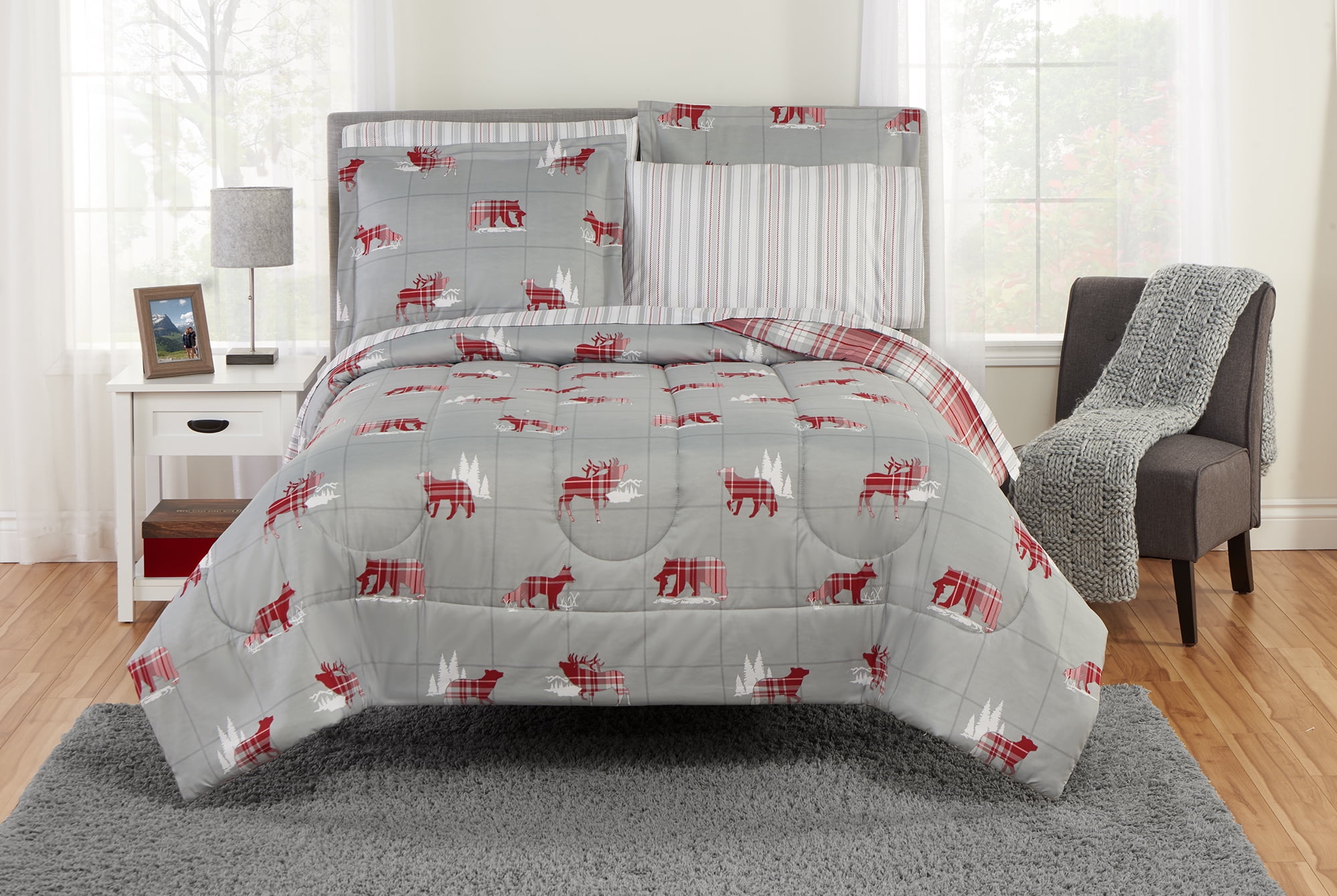 Mainstays Woodland Critter Soft Silver Bed In A Bag Bedding Set Multiple Sizes - Woodland Bedding Set Mainstays Woodland Critter Soft Silver Bed In A Bag Bedding Set Multiple Sizes - Woodland Bedding Set