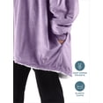 thumbnail image 4 of Plush Sherpa Wearable Blanket - Fluffy & Soft - Lightweight - Adult, Lavender, 4 of 7