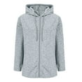 thumbnail image 6 of Womens Cardigan Knitted Hoodies Long Sleeve Hooded Tops Full Zip Hoody Jackets Lightweight Sweatshirt Womens Casual Hoodies Zipped Sweater Tops with Pockets gray M, 6 of 6
