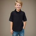 thumbnail image 2 of UAYOTSE Baby Boy Gentle Touch Short Sleeve Polo A Fashionable Pick for School Related Gatherings,3-4 Years Black, 2 of 9