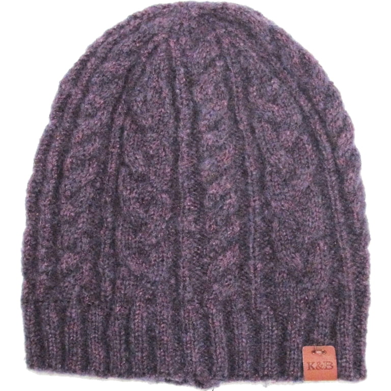 Purple Premium Soft Cable Knit Beanie Short Skull Cap Ski  display picture 3