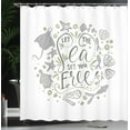 thumbnail image 3 of Ambesonne Nautical Shower Curtain, Letterings Shellfish Print, 69"Wx70"L, Khaki White, 3 of 4