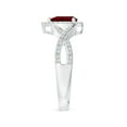 thumbnail image 3 of ANGARA Natural Twist Shank Pear Ruby Ring with Diamond Halo in 14K White Gold for Women (Size-6x4mm) | July Birthstone, Birthday, Anniversary, Jewelry Gift for Women | Natural Ruby Ring, 3 of 9