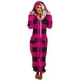 thumbnail image 4 of AUNVITO Women's Plush Jumpsuit Hooded Long Sleeve with Zipper and Two Pockets Casual and Cozy Homewear, 4 of 7