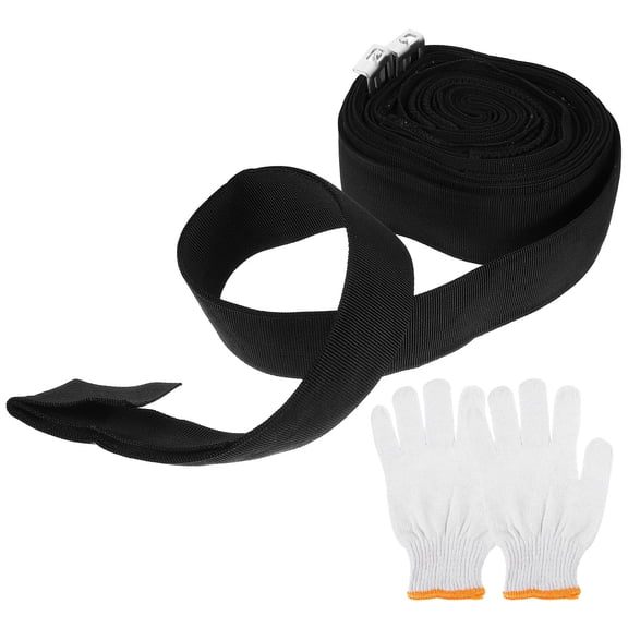 LOLIPPYY 2Pcs Black Moving Straps for Single Person Use with Non Skid Shoulder Lifting Straps for Appliances