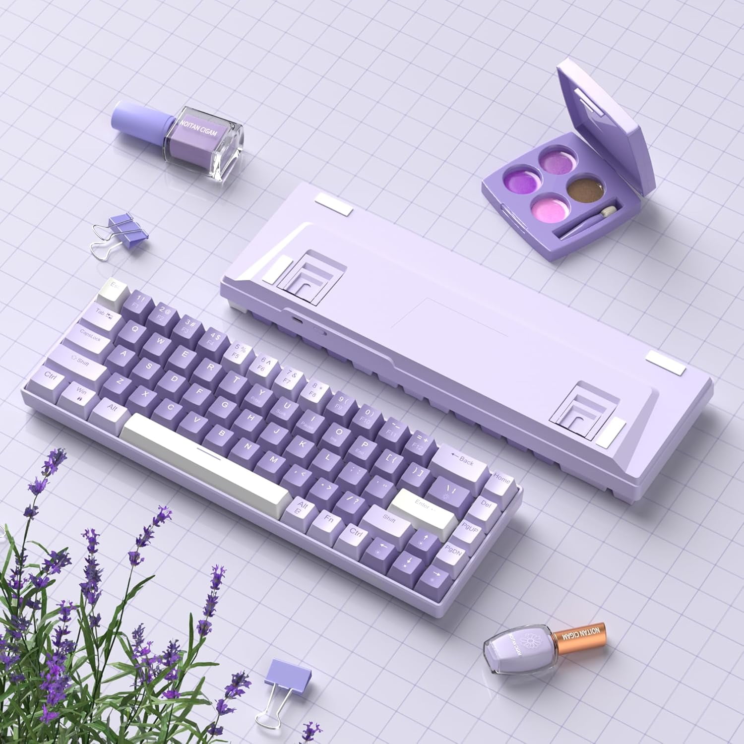 Portable 60% Mechanical Gaming Keyboard, MK-Box LED Backlit Compact 68 Keys Mini Wired Office Keyboard