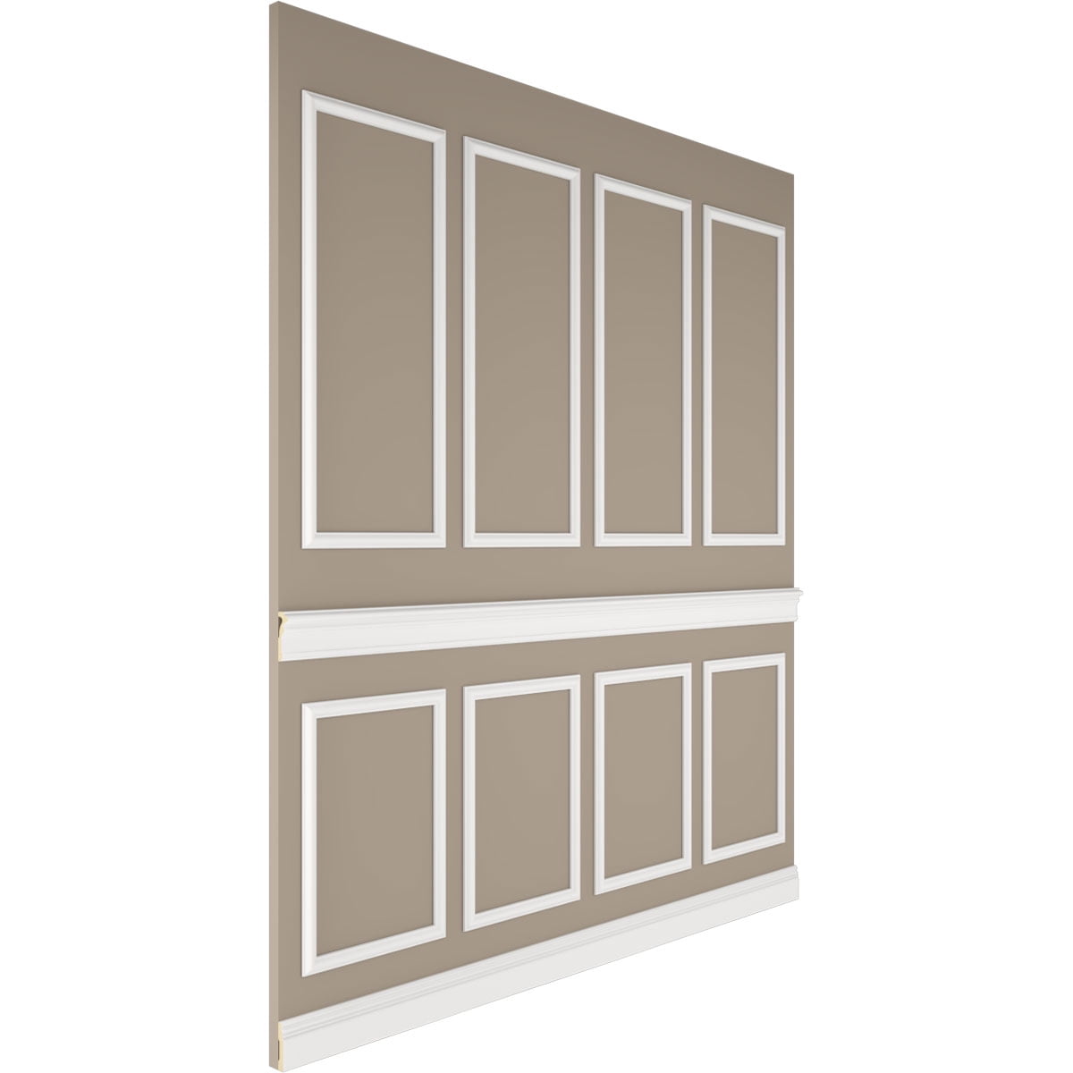 Ekena millwork 94 1/2"L (Adjustable 108"H to 132"H) Ashford Square Panel Stacked Wall Wainscot Paneling Kit