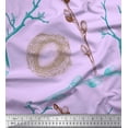 thumbnail image 1 of Soimoi Purple Cotton Poplin Fabric Nest,Egg & Floral Print Fabric by Yard 42 Inch Wide, 1 of 1