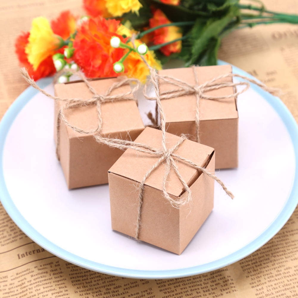 10pcs Gift Kraft Paper Box With Window Candy Boxes Party Favors Wedding Hot Z3H1 
