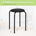 thumbnail image 2 of FASCK 6 Pack Stackable Stool, 17.5” Stacking Decoration Stool Set w/Metal Frame & Plastic Seat, Backless Round Flexible Seating for Children's Table, School, Classroom(6 Piece, Black), 2 of 6
