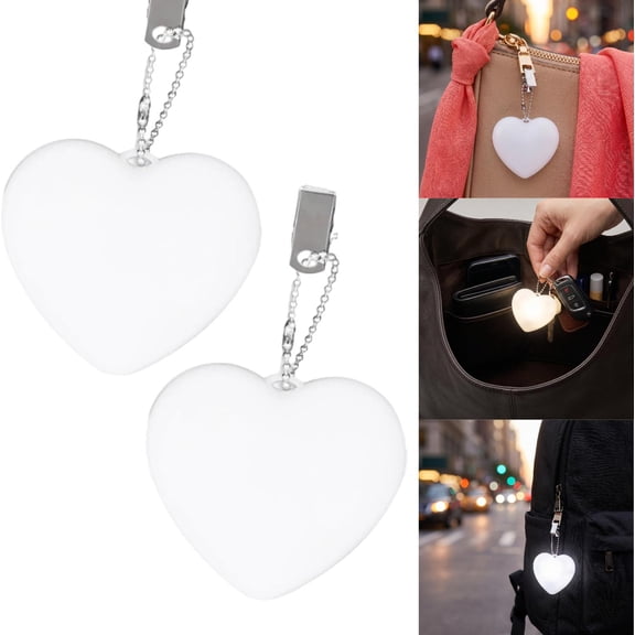 2 Pcs Love Wallet Tote Bag Touch Sensing Light, New Heart Touch Light for Gifts, Heart Lamp Keychain for Tote, Led Mini Night Light for Outdoor