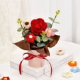 thumbnail image 3 of Ramo de flores de ganchillo, adorno floral de punto hecho a mano, decoración floral de hilo, regalo para el Día de la Madre, cumpleaños y Navidad., 3 of 8