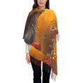 thumbnail image 3 of Sikiie Sunset Flower Meditating Raccoon Shawl Wraps Big Scarf Tassel Fall Winter Thick Scarf Warm Shawl Women Fall Gifts, 3 of 8