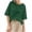 Army Green, variant on Karight Linen Tops for Women 3/4 Sleeve Crew Neck Cotton Shirts Casual Jacquard Boho Blouse