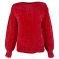 thumbnail image 4 of Women's Luna Chenille Boatneck long Sleeve Sweater TRd XS, 4 of 4