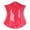Red, variant on Women's Steampunk Faux Leather Underbust Corset Lace Up Vintage Waist Cincher Belt Coffee L