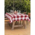 thumbnail image 3 of Outdoor Table Cloth with Umbrella Hole and Zipper, Farmhouse Red Plaid Waterproof Rectangle Tablecloth 52"x70", Rustic Red White Checkered Washable Table Cover for Outside Party Patio Picnic, 3 of 8