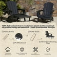 thumbnail image 4 of Folding Adirondack Chair with Retractable Ottoman, HDPE All-Weather Resistant Adjustable Backrest Adirondack Chair w/4 in 1 Cup Holder Trays, Black, 4 of 7