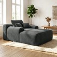 thumbnail image 3 of Leumius Oversized Chaise Lounge Chair Indoor, Cozy Boneless Sleeper Sofa Bed with Wide Armrest & Throw Pillows for Living Room,Bedroom,No Assembly Required,Gray(Corduroy), 3 of 6