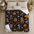 thumbnail image 4 of Ghost Pumpkin Scene Ghosts And Pumpkins Spooky Holiday Art Halloween Lovers Playful Harvest Motif Warm Flannel Blanket, Halloween Gift for Living Room and Family Room Home Decor, 4 of 7