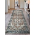 thumbnail image 2 of Bloom Rugs Washable Non-Slip 7 ft Runner - Terracotta / Blue Traditional Oriental Runner for Entryway, Hallway, Bathroom, and Kitchen - Exact size: 2'6" x 7', 2 of 10