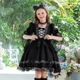 thumbnail image 4 of Enjoytime Girls Halloween Costumes Dress Puff Short Sleeve Lace Mesh Gothic Princess Dress Vintage Party Outfit with Lace Headband, 4 of 8