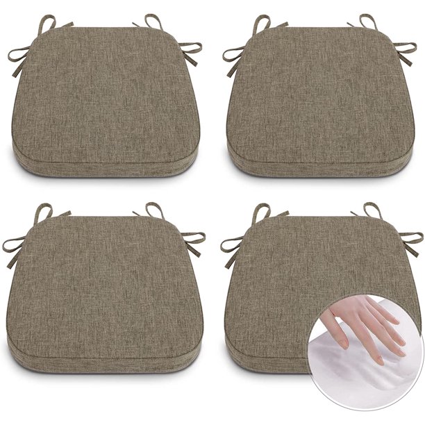 Dining Chair Cushions Set of 4 Memory Foam Seat Cushions with Ties