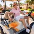 thumbnail image 3 of Golf Cart Seat Covers for 2 Seater,Burnt Orange Grey Microfiber Cart Seat Towel Blanket,Abstract Geometric Oil Painting Modern Absorbent NonSlip Bench Seats Protector for Golf Course 51"x31", 3 of 9