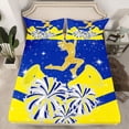 thumbnail image 2 of Castle Fairy Cheer Theme Full Size Sheets 4-Piece,Yellow Blue Breathable Bed Sheets for Adults Female Women,Dreamy Princess Glitter Lightweight Sheet Sets,Lightweight Room Decor, 2 of 7
