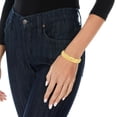 thumbnail image 2 of Floreo 10k Yellow Gold 12mm Classic Satin Finish Textured Flex Bangle Bracelet, 2 of 4