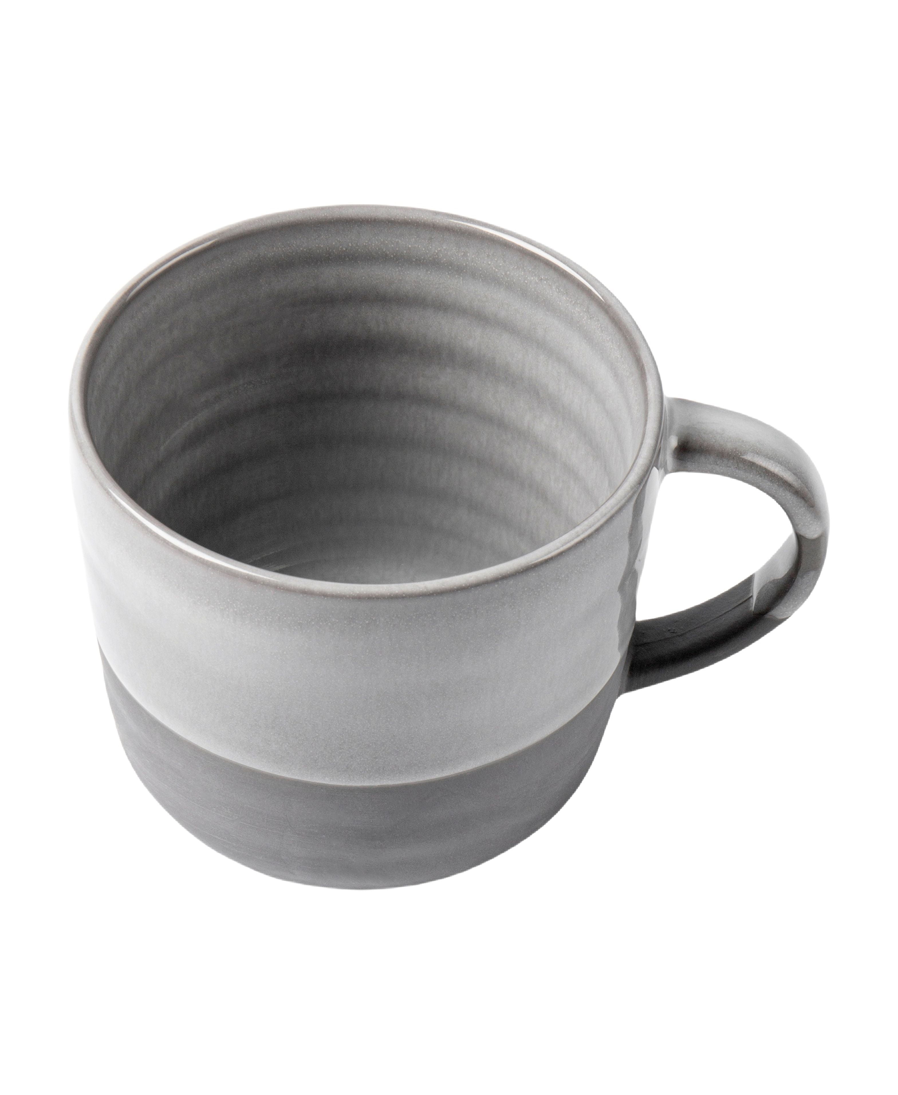 (2 pack) Better Homes & Gardens-Collins Grey Stoneware Round Mug, 15 oz
