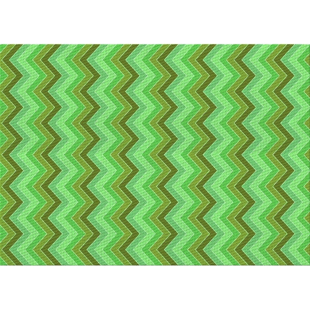 Ahgly Company Machine Washable Indoor Rectangle Transitional Emerald Green Area Rugs, 2' x 4'